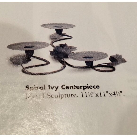 Vtg Homco 12009b Candlestick Pedestal Centerpiece Green Ivy Three Tiers - Picture 7 of 7